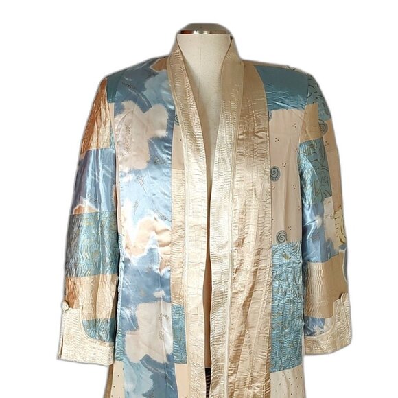 🔥HP🔥Jeanne Marc Saks Fifth 80s Multi-Colored Patch Duster/Kimono/Jacket - Picture 5 of 12